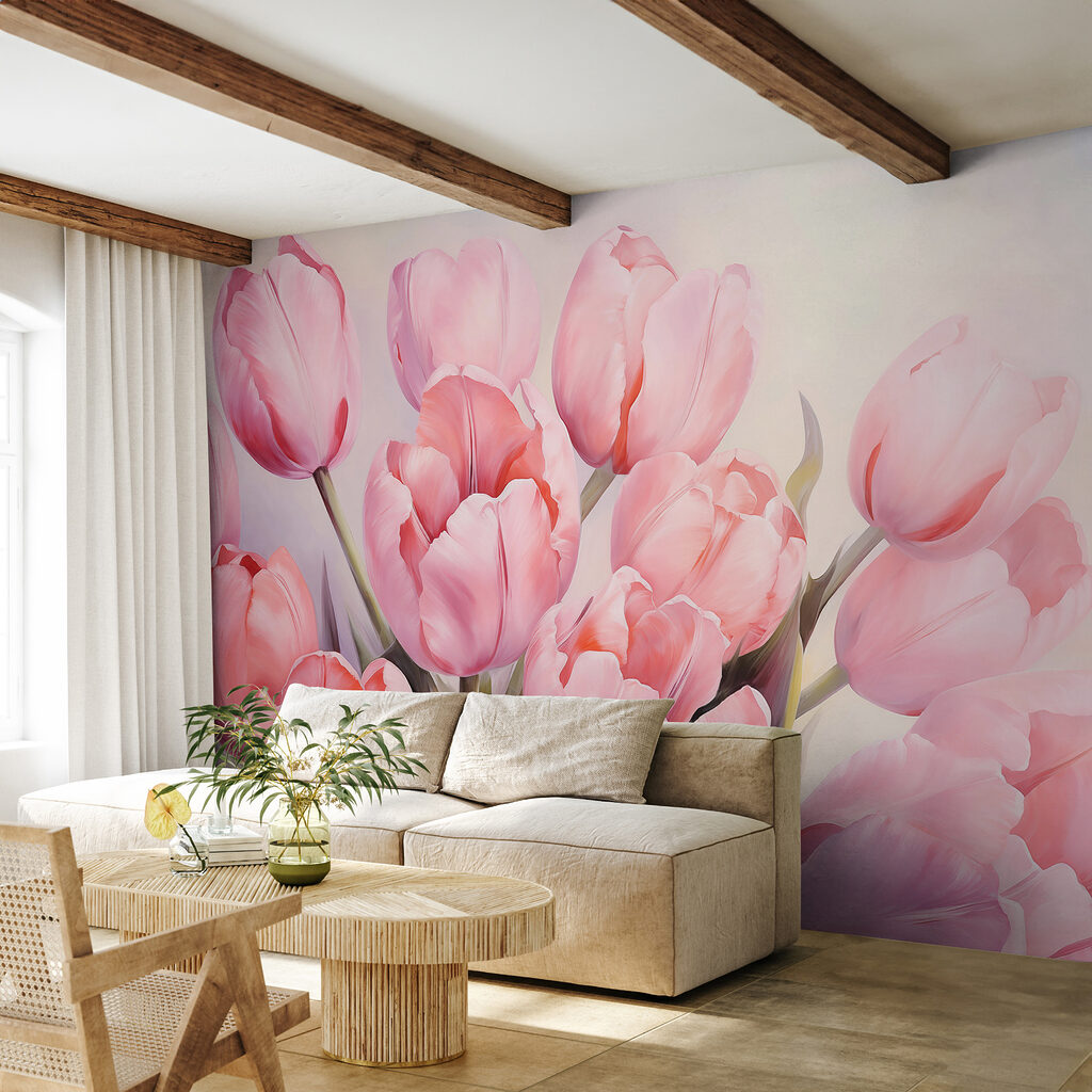 Husté ružové tulipány — interiér 2
