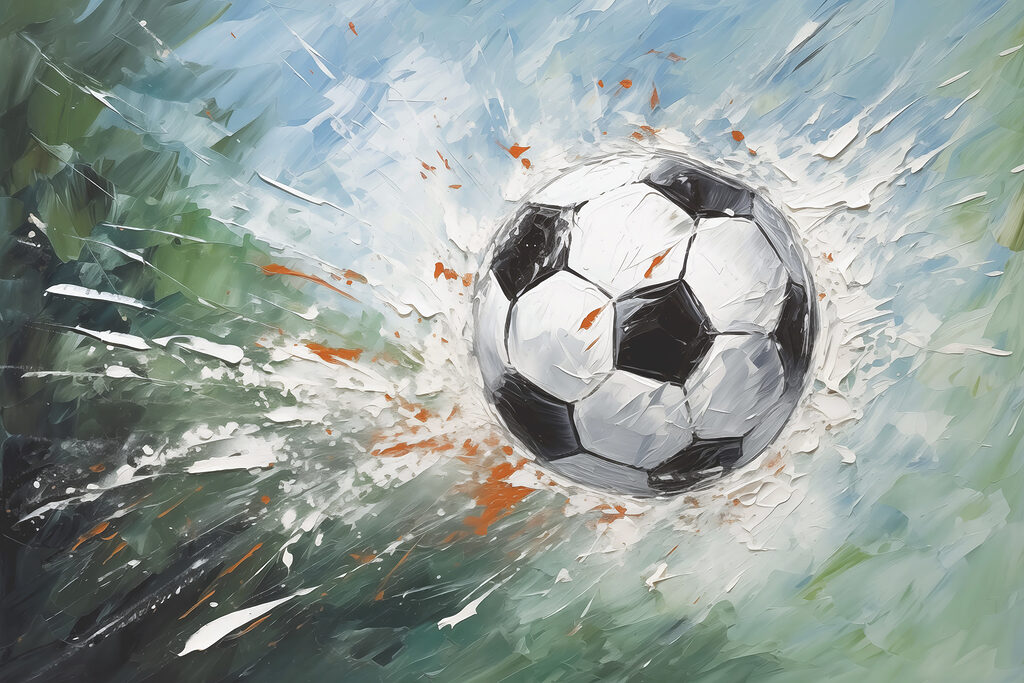 Futbal v nápore farieb — celý dizajn