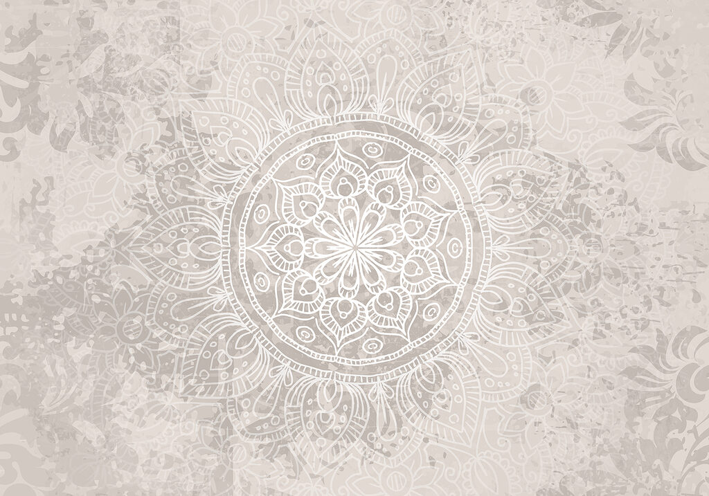 Mandala na ružovom pozadí — celý dizajn