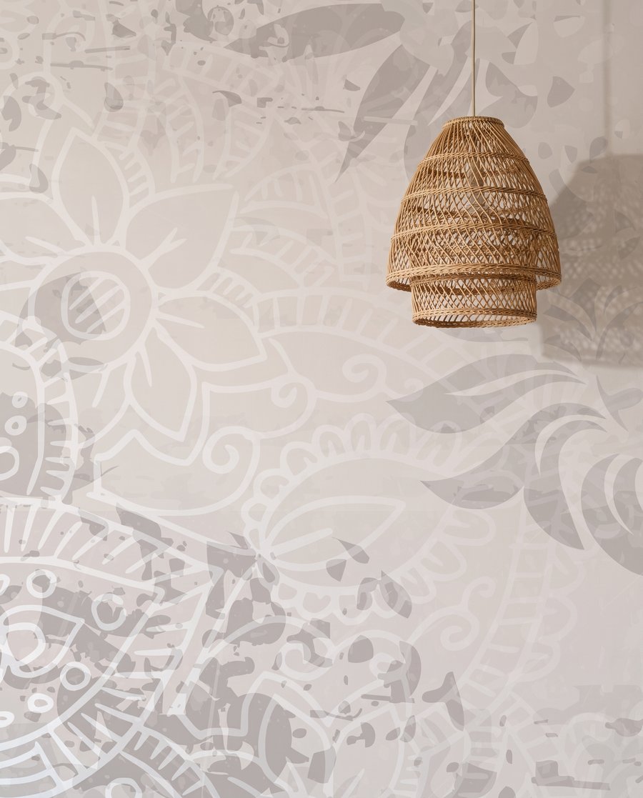 Mandala na ružovom pozadí — detail
