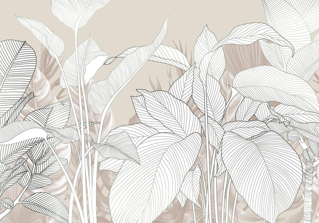 Biele listy s žilkami — celý dizajn