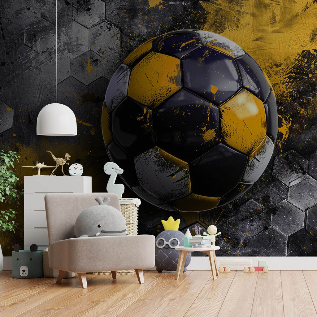Čierna futbalová lopta — interiér 3