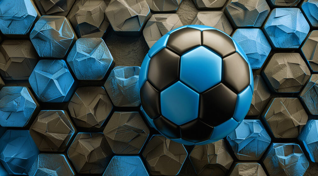 Modrá futbalová lopta — celý dizajn