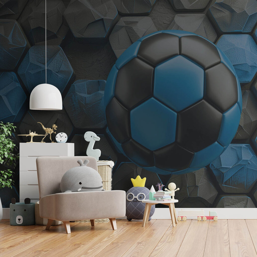 Modrá futbalová lopta — interiér 3