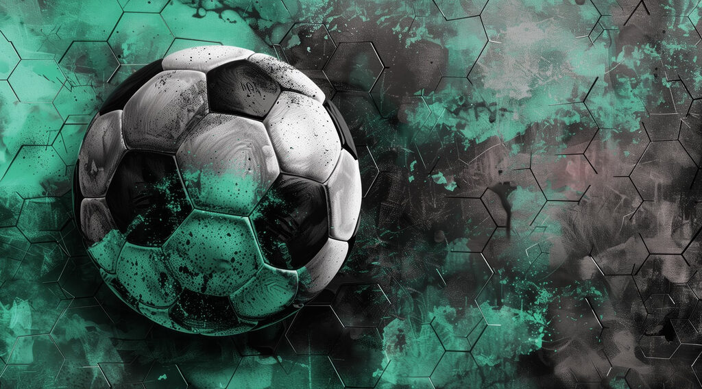 Zelená futbalová lopta — celý dizajn