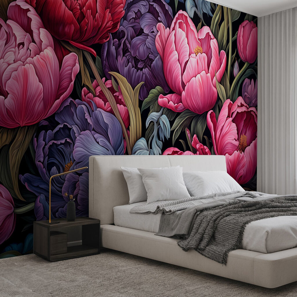 Pivonky a tulipány — interiér 1