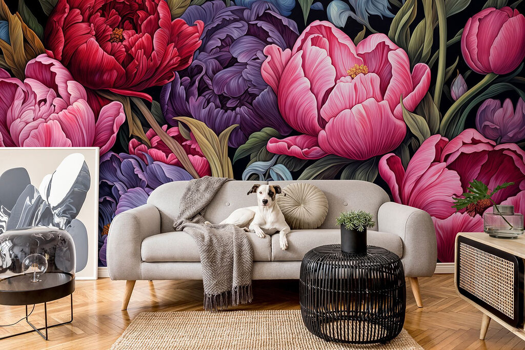 Pivonky a tulipány — interiér 3