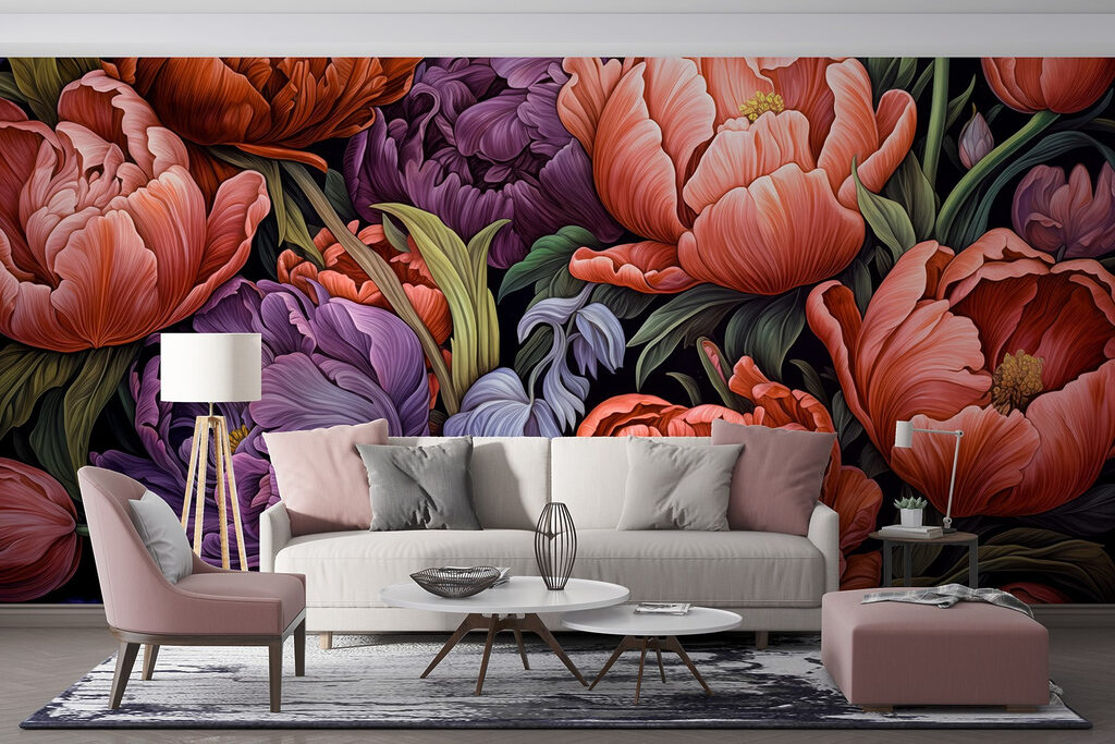 Pivonky a tulipány — interiér 2