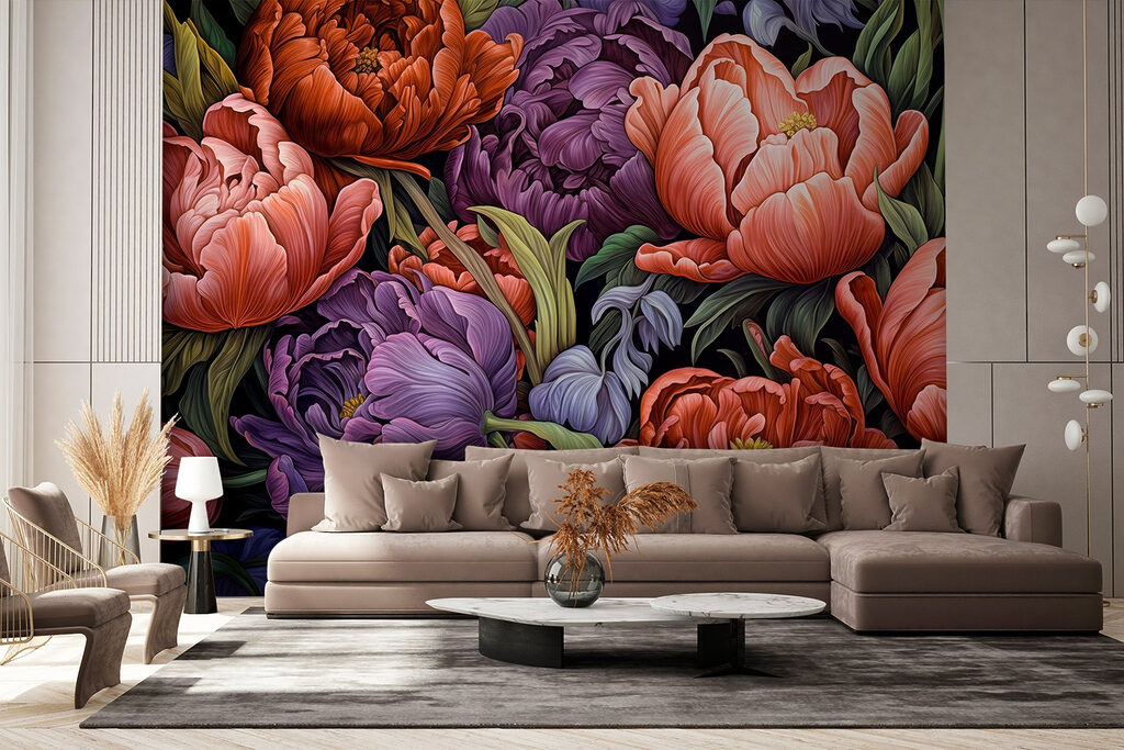 Pivonky a tulipány — interiér 3