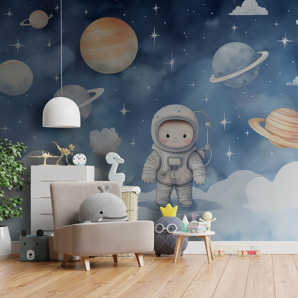 Astronaut nad bielymi oblakmi — interiér 2