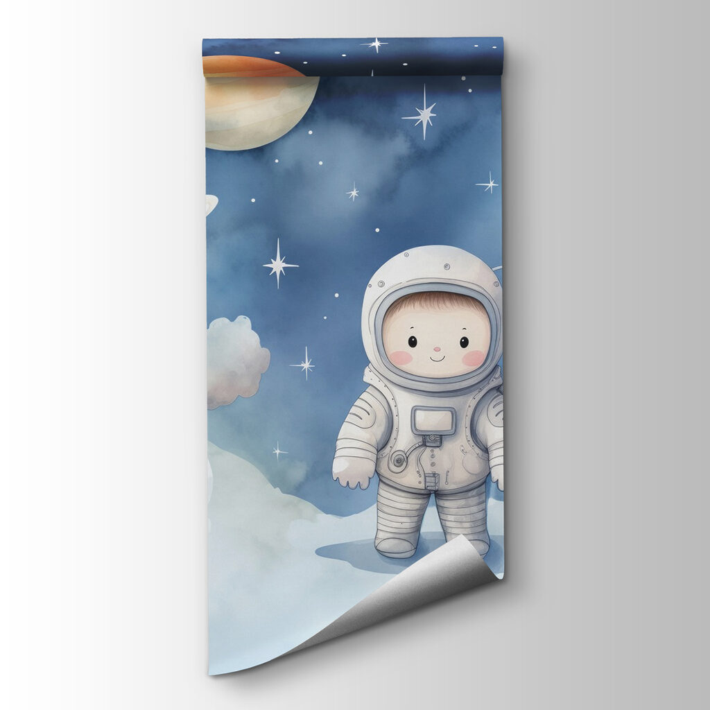 Astronaut nad bielymi oblakmi — pohľad na tovar