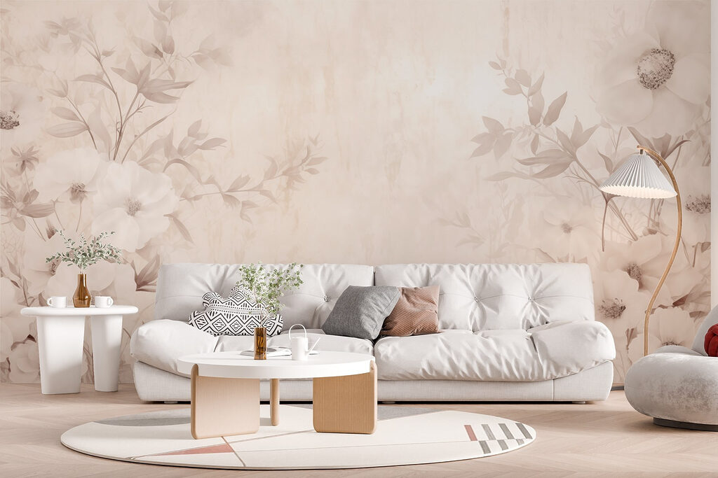 Kvetinový lem na ružovom — interiér 4