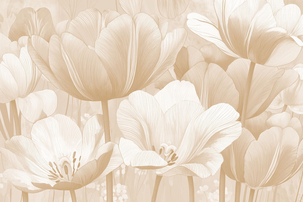 Svetlé tulipány — celý dizajn